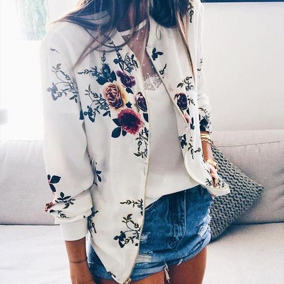 floral bomber jacket for spring