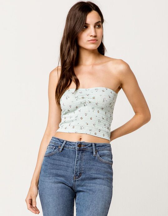 ditsy floral tube top best for summer outfit and spring break