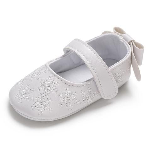 leather flower infants shoes for baby girl