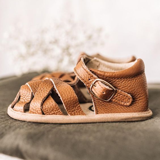 Leather moccasin sandals for toddler boys footwear