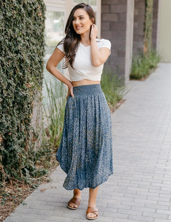 midi skirt for girly spring look