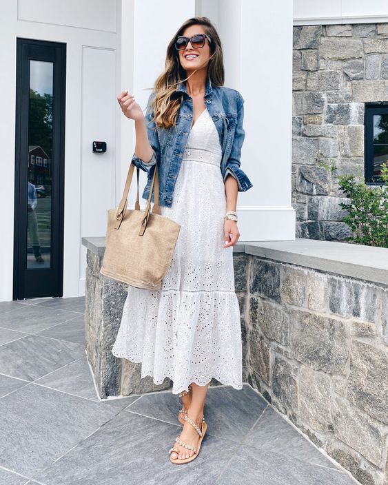 classy white button-front dress for summer