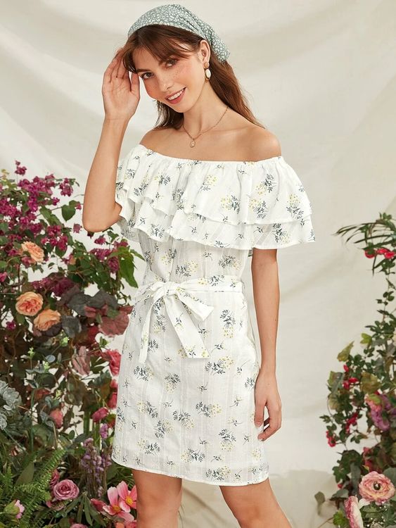 ruffle floral dress