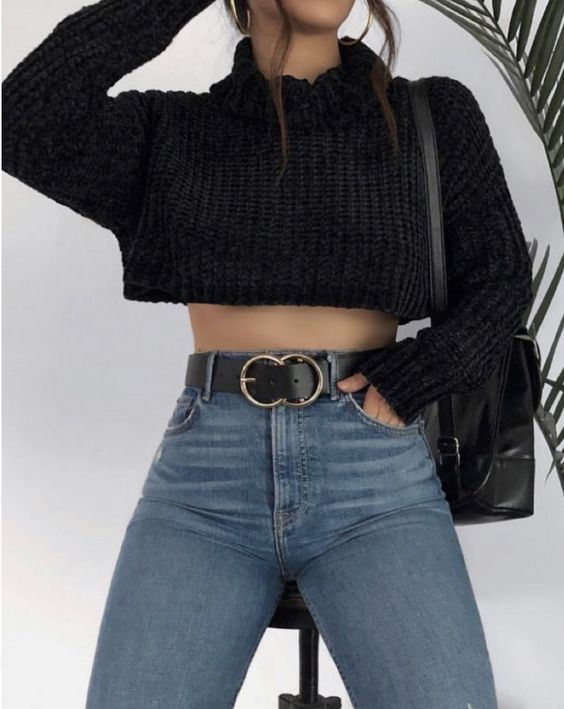 high waisted jeans with belt