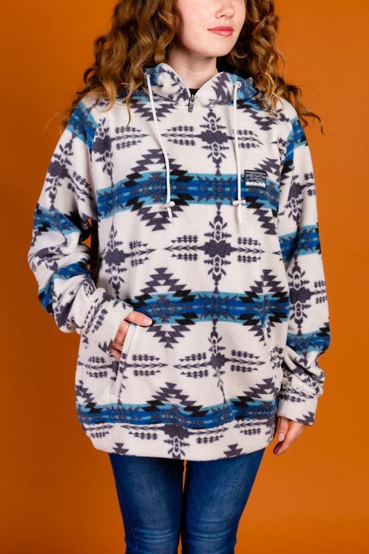 printed fleece hoodie