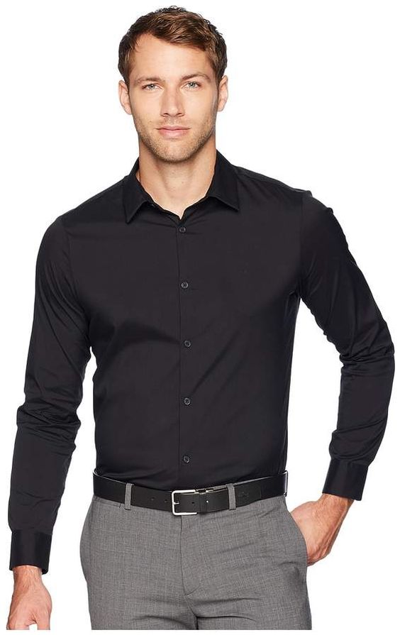 men's basic wardrobe black shirt