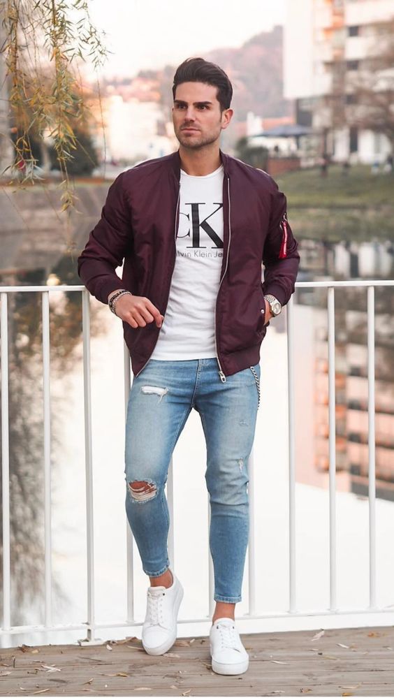 styling bomber jacket to create a cool casual look