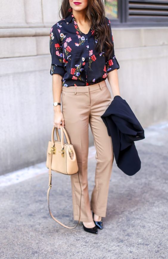 floral shirt for spring work wear