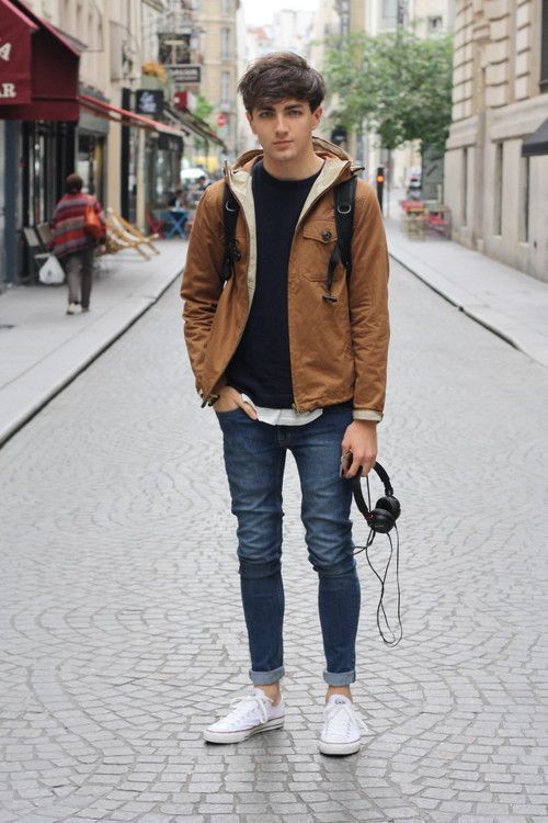 corduroy jacket and casual tee