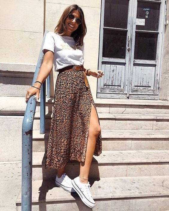 leopard maxi skirt for spring