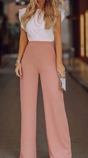 neutral blouse and wide leg pants spring workwear