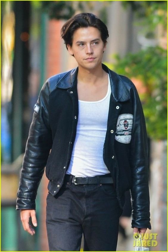 cole sprouse styling leather jacket