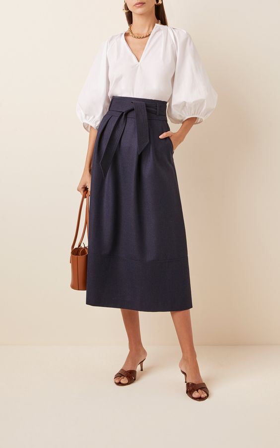 neutral a line skirt for casual business women