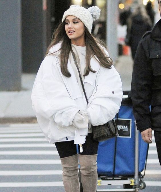 Ariana Grande winter fashion look