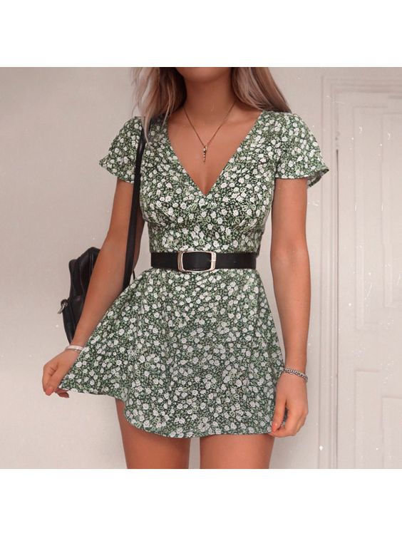 belted-waist mini dress for summer