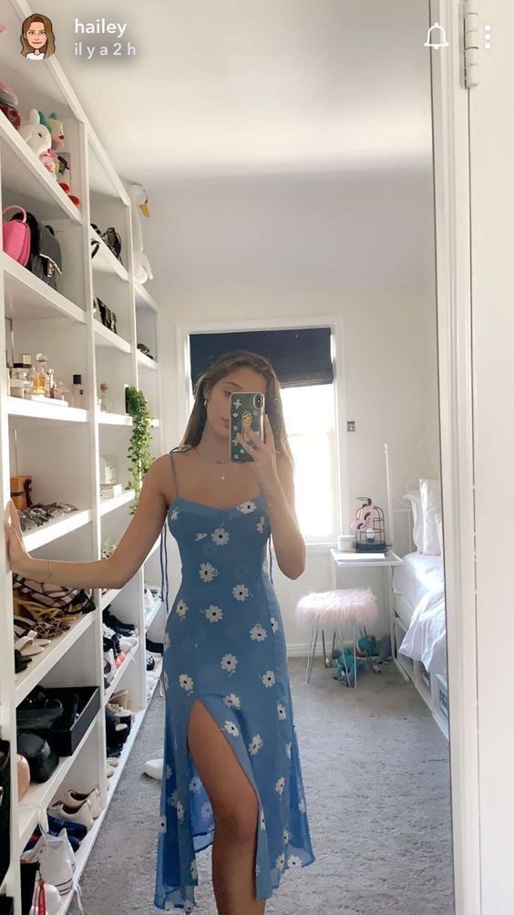 blue daisy summer dress