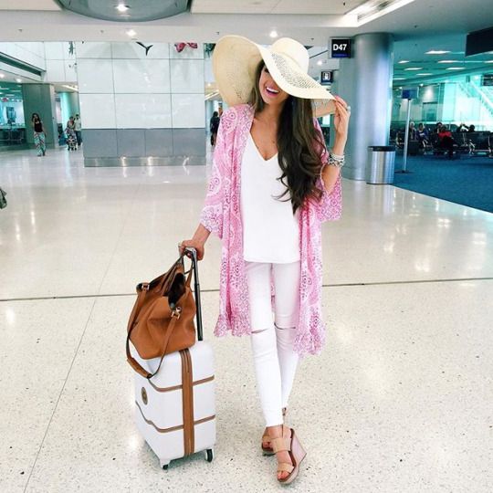 kimono to style summer airport fashion look