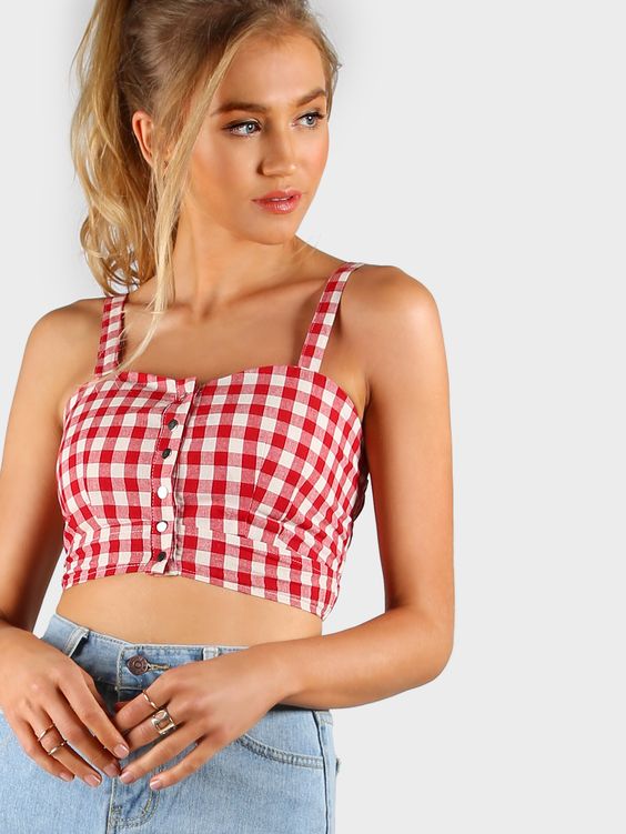 plaid top for chic summer outfit ideas