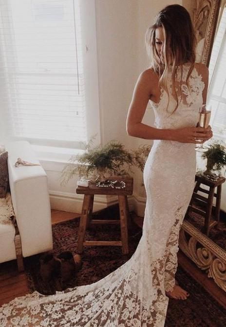 sheath or column wedding dress