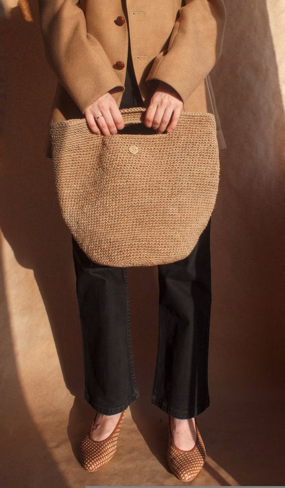 French style crochet jute bag