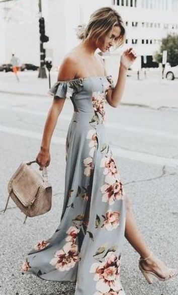 Floral printed mermaid dress for summer