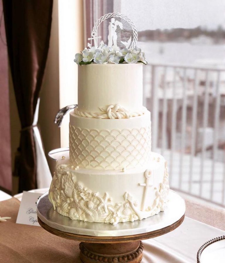 beautiful beach wedding cake decorations