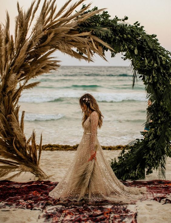 boho coastal wedding decor idea