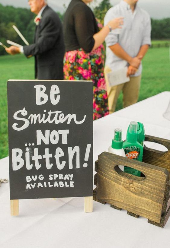 provide bug spray in the garden wedding theme