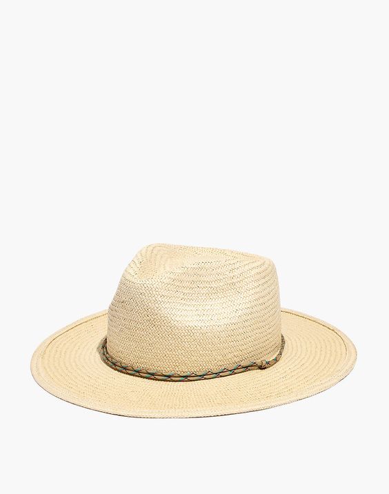 strap raffia hat